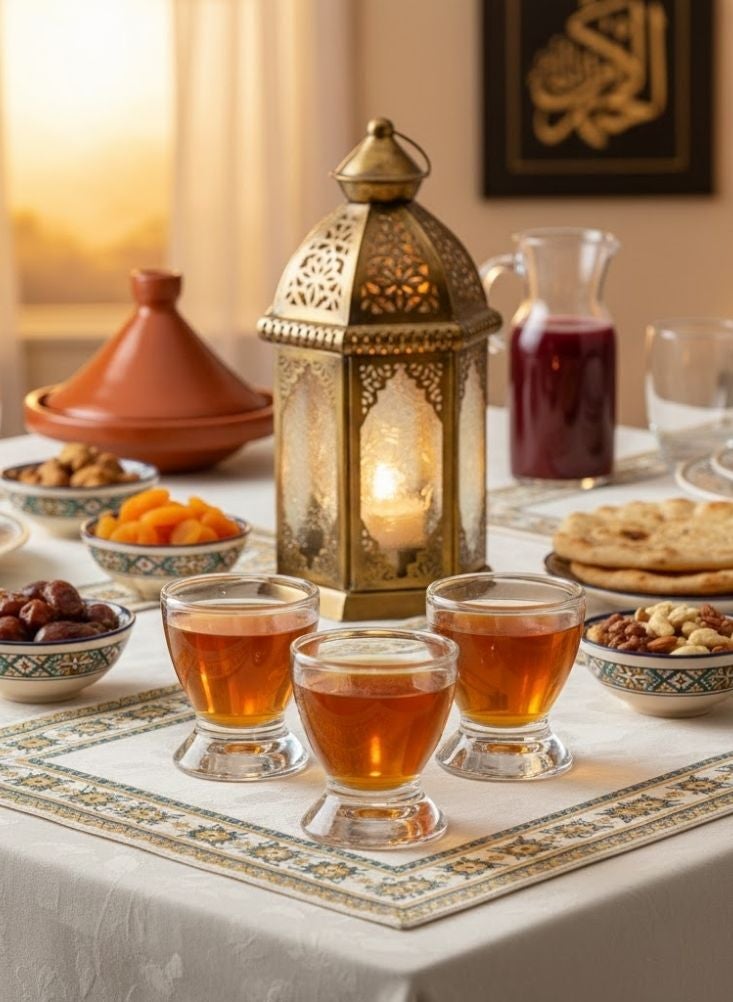 Premium Clear Glass Arabic Tea Cups Set of 3 pcs for Ramadan & Daily Serving - Image 2